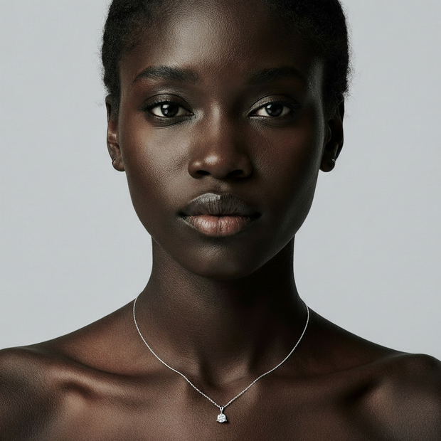 Collier Venus en diamant rond de 0,5 ct