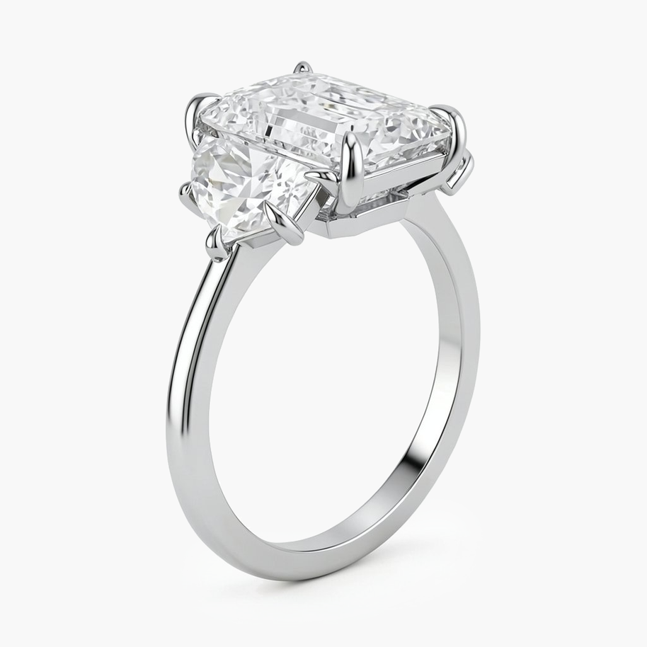 Esme Trinity Emerald Diamond Ring