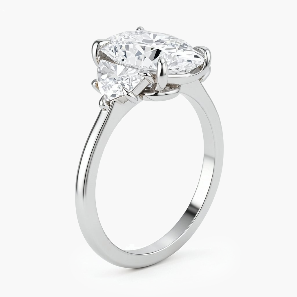 Elodie Trinity Oval Diamond Ring