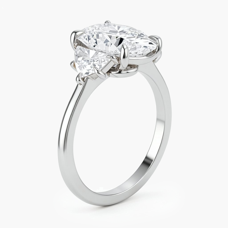 Elodie Trinity Oval Diamond Ring