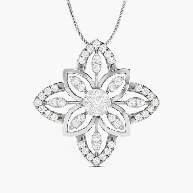 Collier Fleur en diamants de 1 carat (poids total)