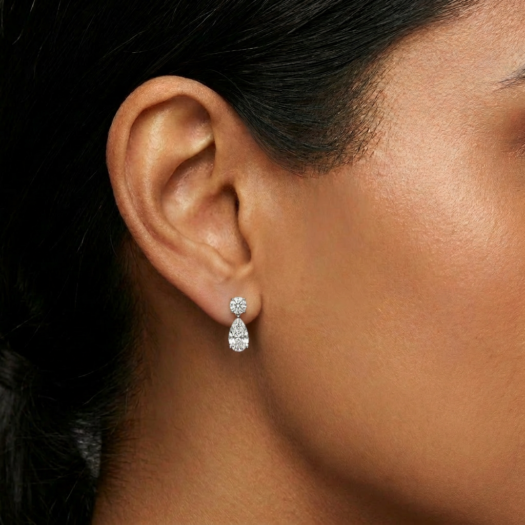 Boucles d'oreilles pendantes Kindred en diamants de 3 carats (poids total).