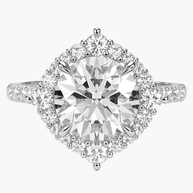 Rosaline Halo/Pavé Round Diamond Ring