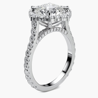 Rosaline Halo/Pavé Round Diamond Ring