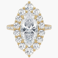 Elle Halo/Pavé Marquise Diamond Ring