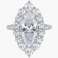 Elle Halo/Pavé Marquise Diamond Ring