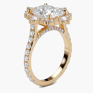 Aurelia Halo/Pavé Cushion Diamond Ring