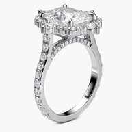 Aurelia Halo/Pavé Cushion Diamond Ring