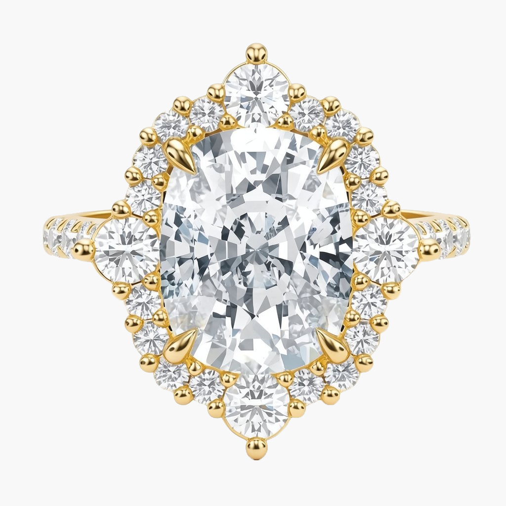 Aurelia Halo/Pavé Cushion Diamond Ring