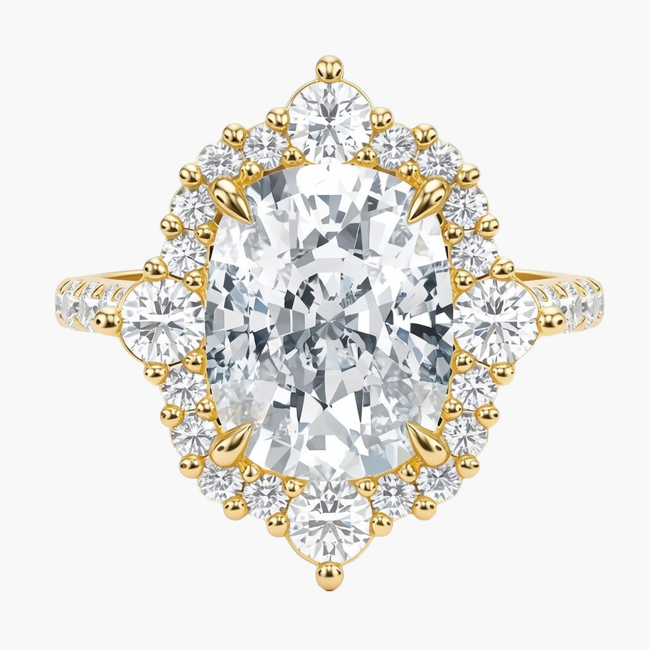 Aurelia Halo/Pavé Cushion Diamond Ring