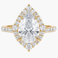 Vera Halo/Pavé Pear Diamond Ring