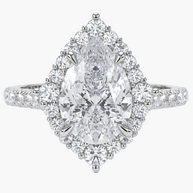 Vera Halo/Pavé Pear Diamond Ring