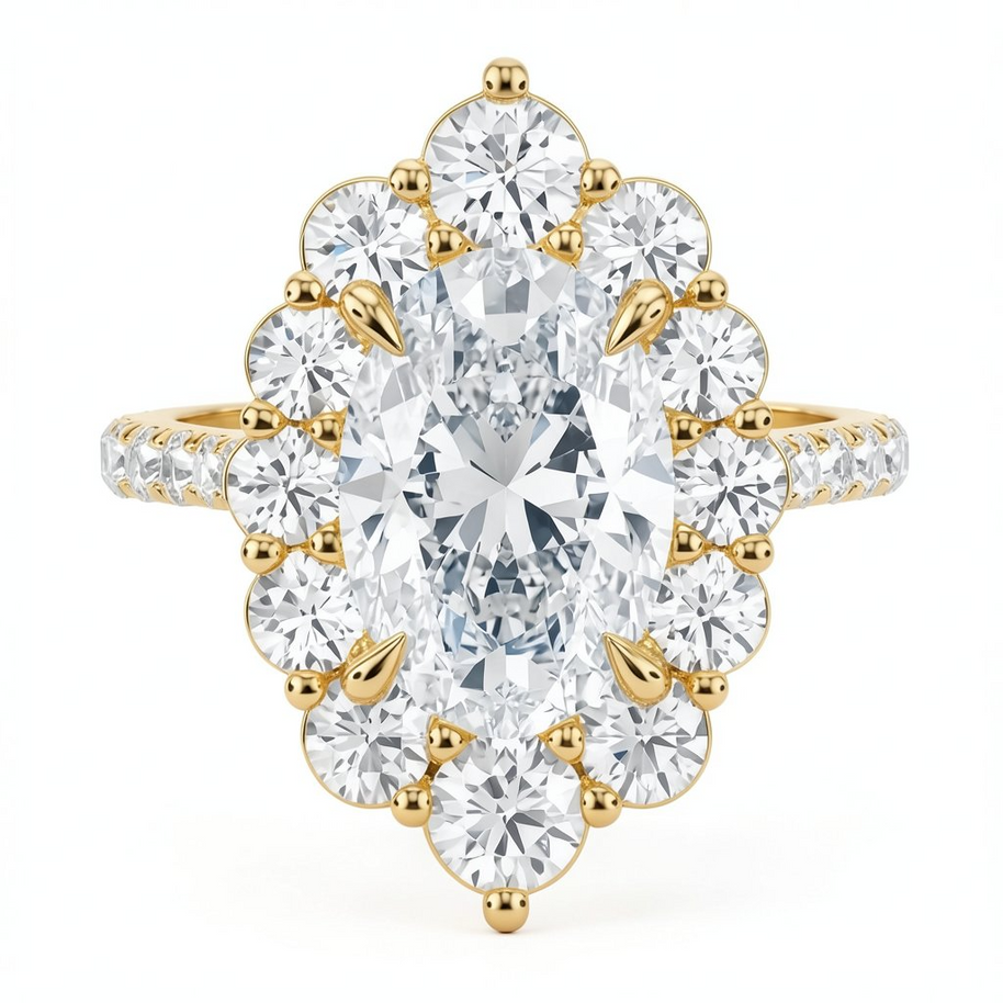 Estelle Pavé Oval Diamond Ring