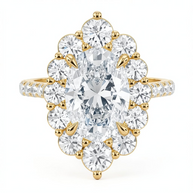 Estelle Pavé Oval Diamond Ring