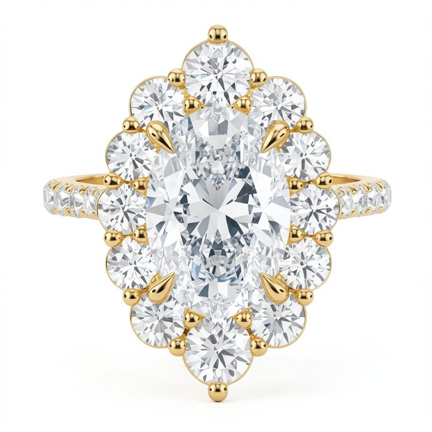 Estelle Pavé Oval Diamond Ring