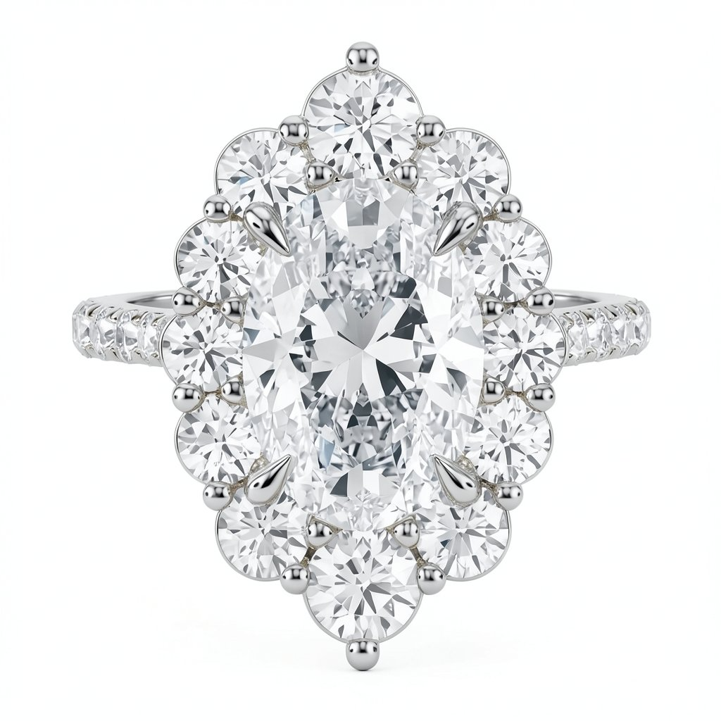 Estelle Pavé Oval Diamond Ring