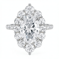 Estelle Pavé Oval Diamond Ring