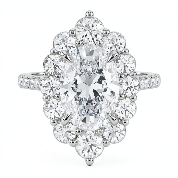 Estelle Pavé Oval Diamond Ring