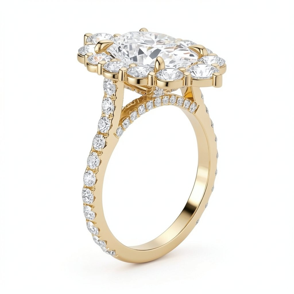 Estelle Pavé Oval Diamond Ring