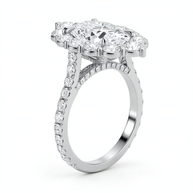 Estelle Pavé Oval Diamond Ring