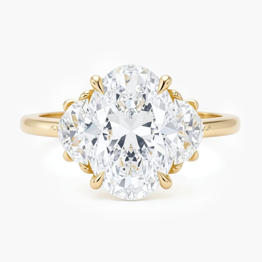Elodie Trinity Oval Diamond Ring
