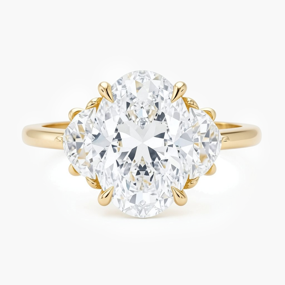 Elodie Trinity Oval Diamond Ring