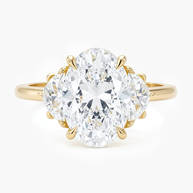 Elodie Trinity Oval Diamond Ring