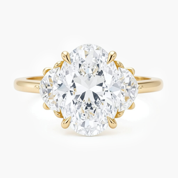 Elodie Trinity Oval Diamond Ring