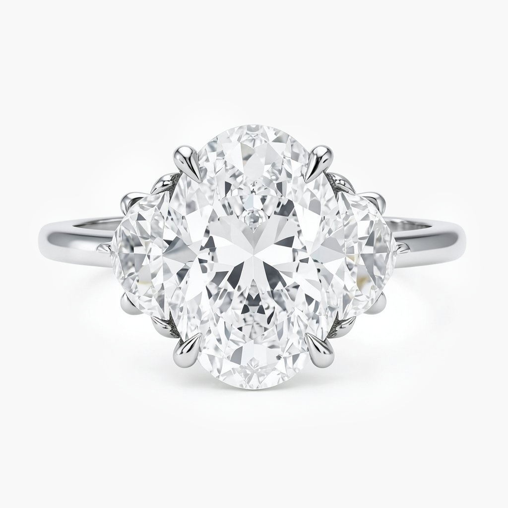 Elodie Trinity Oval Diamond Ring