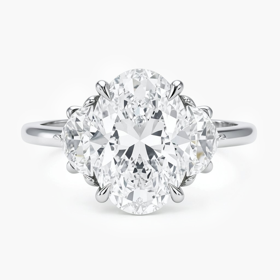 Elodie Trinity Oval Diamond Ring