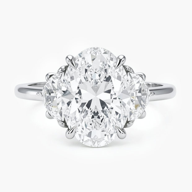 Elodie Trinity Oval Diamond Ring