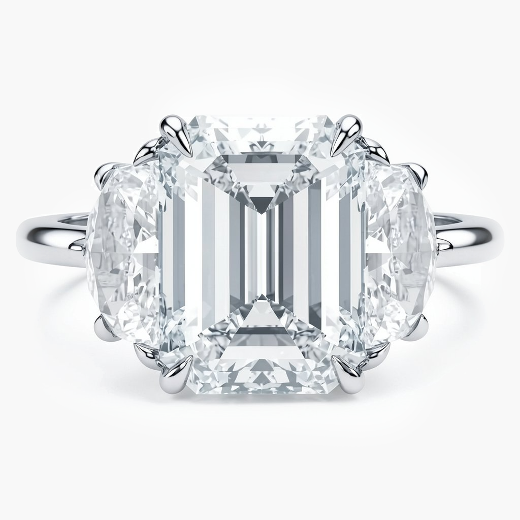 Esme Trinity Emerald Diamond Ring
