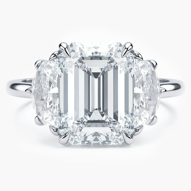 Esme Trinity Emerald Diamond Ring