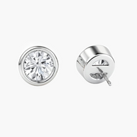 Bezel Diamond Stud Earrings