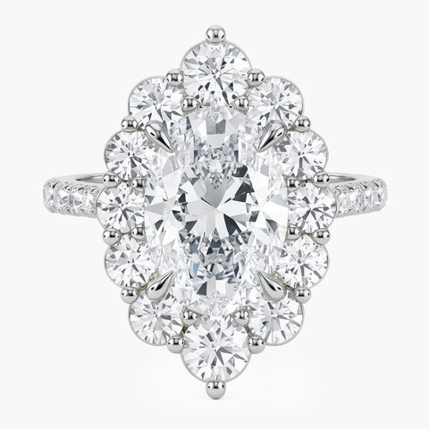 Estelle Oval Halo Diamond Ring
