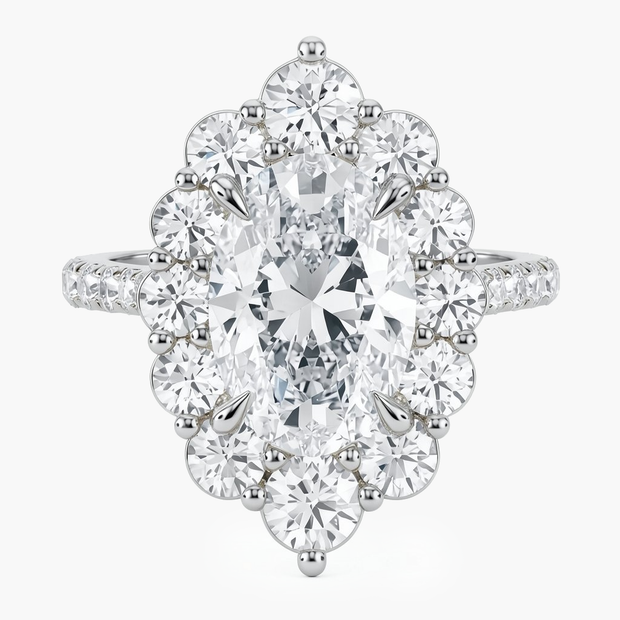 Estelle Pavé Oval Diamond Ring