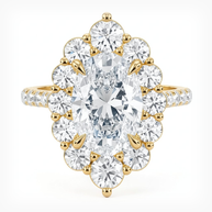 Estelle Oval Halo Diamond Ring