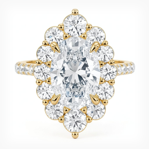 Estelle Oval Halo Diamond Ring