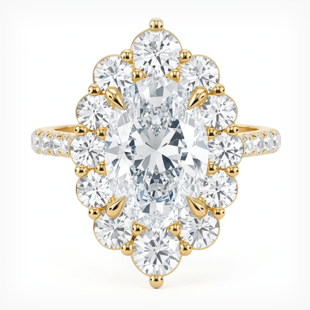 Estelle Pavé Oval Diamond Ring