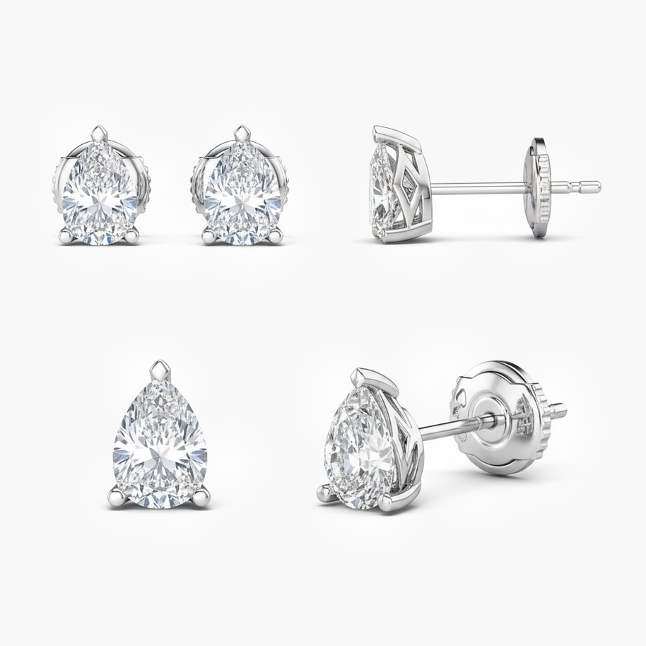 1 ct. tw. Meteor Pear-Shaped Diamond Stud Earrings