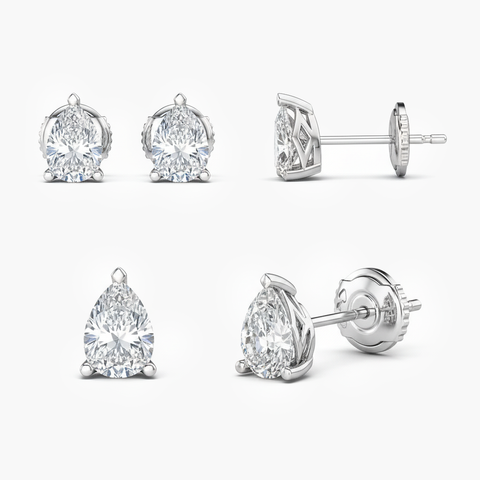 1.0 ct. tw. Lab-Grown Pear-Shaped Diamond Stud Earrings