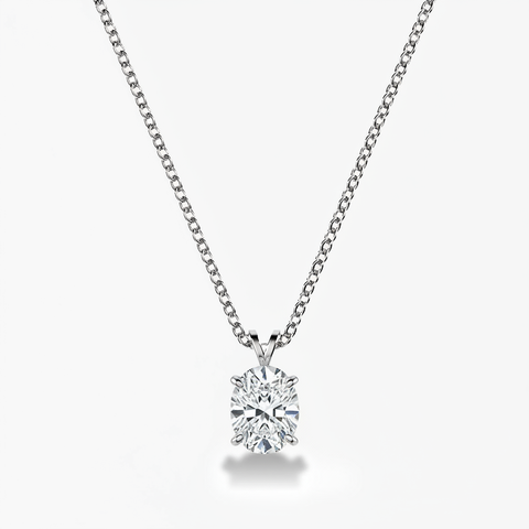 1 ct. Lab-Grown Oval Diamond Necklace