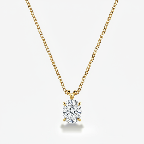 1 ct. Lab-Grown Oval Diamond Necklace