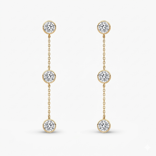 Boucles d'oreilles pendantes Nova en diamants (or jaune), 6,0 ct. tw.