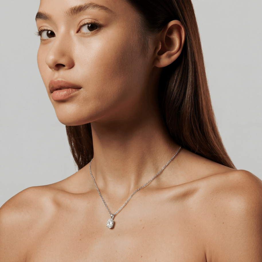 1 ct. Lab-Grown Oval Diamond Necklace